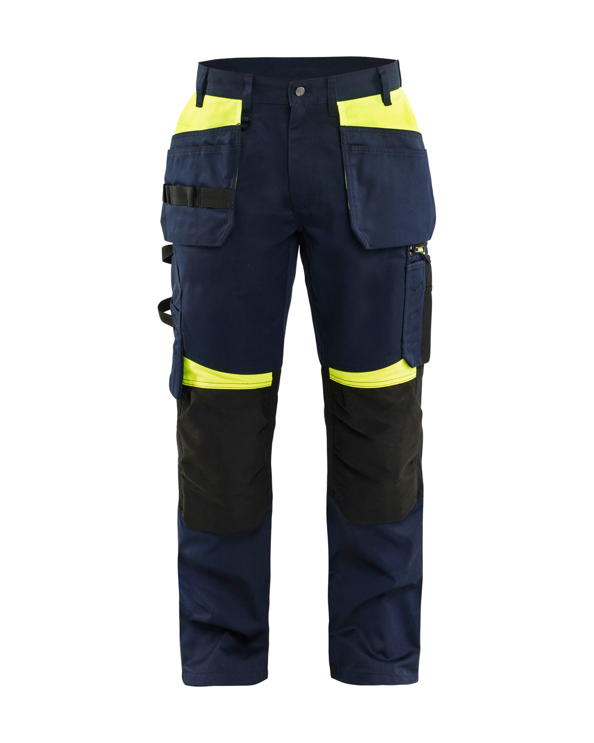 Werkbroek met gereedschapszakken 1555 - Donker marineblauw/High Vis Geel