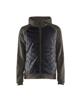 Hooded Hybride Sweatshirt met Rits 3463 - groen/zwart