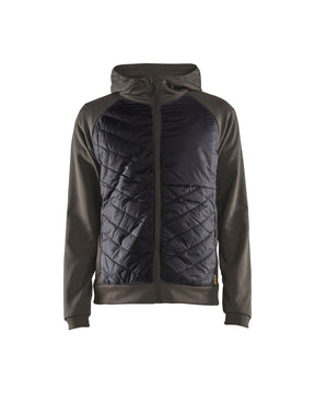 Hooded Hybride Sweatshirt met Rits 3463 - groen/zwart