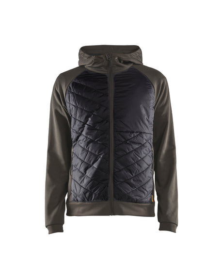 Hooded Hybride Sweatshirt met Rits 3463 - groen/zwart