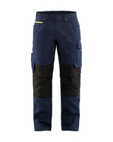 Service Werkbroek Stretch 1495 - Donker marineblauw/High Vis Geel