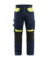 Werkbroek 1556 - Donker marineblauw/High Vis Geel