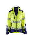 High-Visibility Softshell Jack Dames 4791 - High Vis Geel/Marineblauw