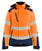 Softshell Winterjas High-Visibility 4401 Dames - High Vis Oranje/Marineblauw