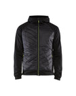 Hooded Hybride Sweatshirt met Rits 3463 - Zwart/High Vis Geel
