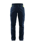 Industrie Werkbroek Stretch Dames 7144 - Donker marineblauw/High Vis Geel