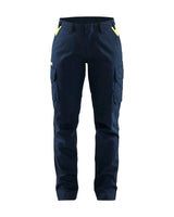 Industrie Werkbroek Stretch Dames 7144 - Donker marineblauw/High Vis Geel