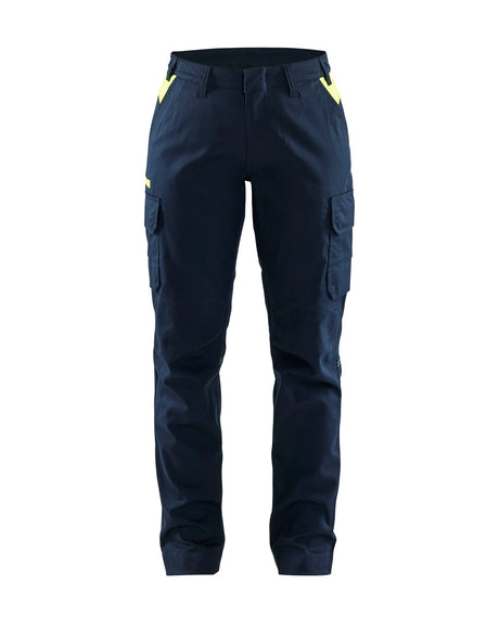 Industrie Werkbroek Stretch Dames 7144 - Donker marineblauw/High Vis Geel