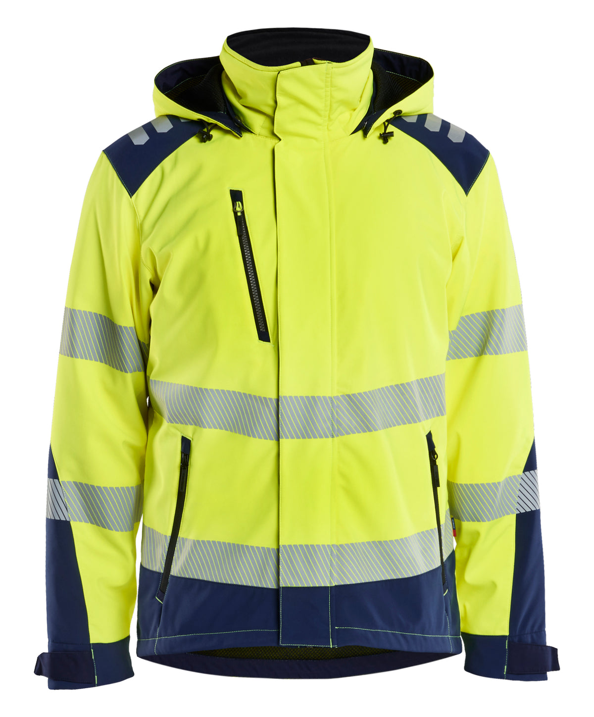 High-Visibility Softshell Winterjas 4400 - High Vis Geel/Marineblauw