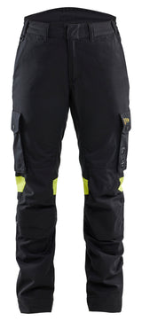 Werkbroek Multinorm Dames 7107 - Zwart/High Vis Geel