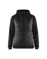Hooded Hybride Sweatshirt Dames 3464 - Zwart/Donkergrijs