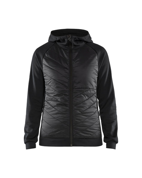 Hooded Hybride Sweatshirt Dames 3464 - Zwart/Donkergrijs