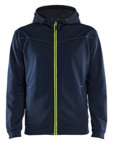 Hooded Sweatshirt met Rits 3363 - Donker marineblauw/High Vis Geel