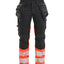 High-Visibility Werkbroek Dames 7030 - Zwart/High Vis Rood