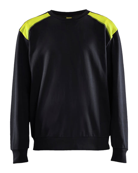 Sweatshirt 3580 - Zwart/High Vis Geel