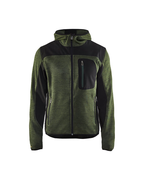 Gebreid Vest 4930 - Army groen/Zwart
