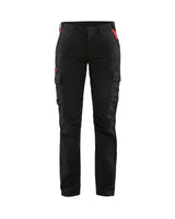 Industrie Werkbroek Stretch Dames 7144 - Zwart/Rood