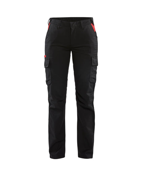 Industrie Werkbroek Stretch Dames 7144 - Zwart/Rood
