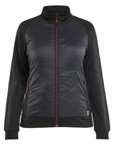 Hybride Sweatshirt met Rits Dames 3419 - Zwart/Rood