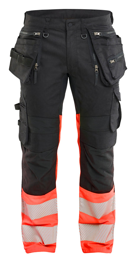 Werkbroek High-Visibility 1130 - Zwart/High Vis Rood