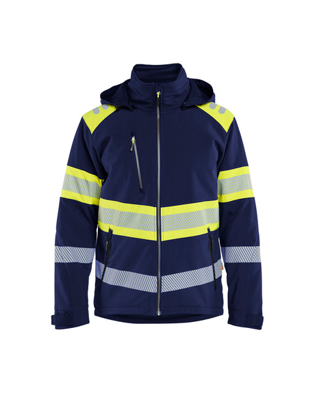 High-Visibility Softshell Jack 4489 - Marine/High Vis Geel