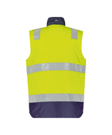 High-Visibility Bodywarmer Bilbao - Fluogeel/Marineblauw