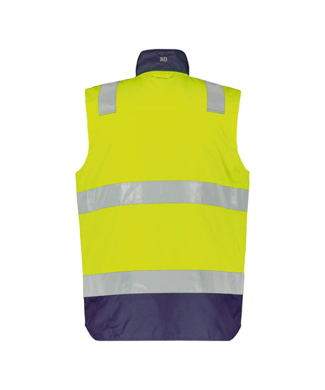 High-Visibility Bodywarmer Bilbao - Fluogeel/Marineblauw