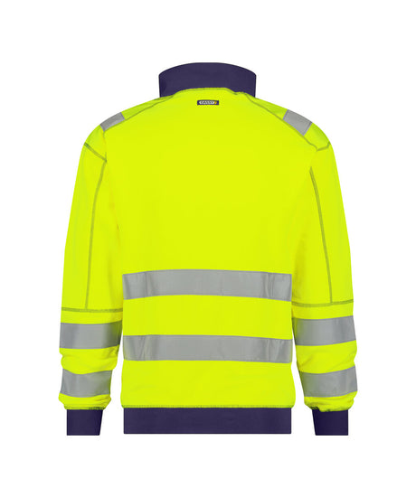 High-Visibility sweater Denver - Fluogeel/Marineblauw