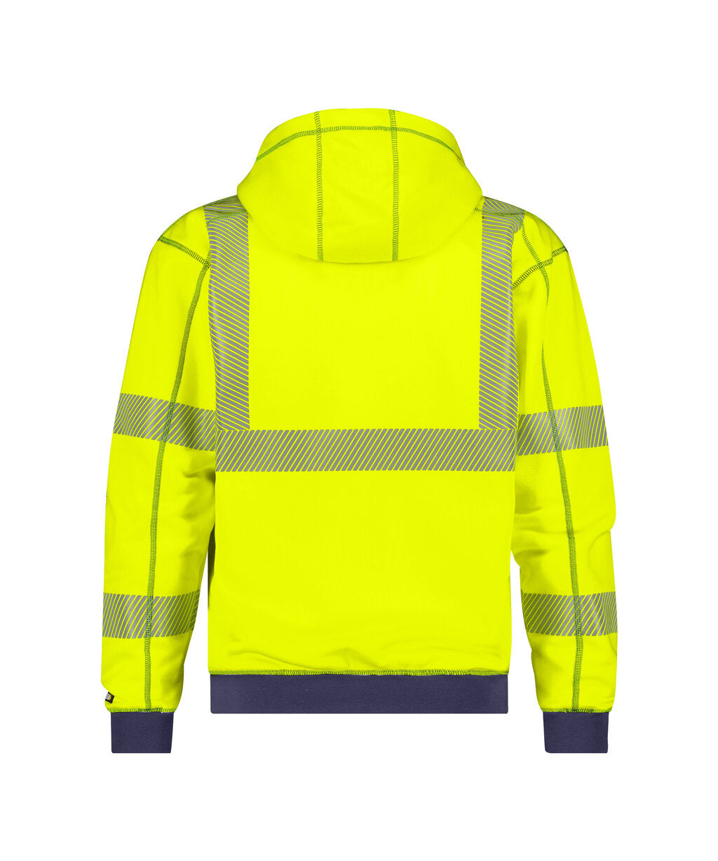 High-Visibility Hoodie Evans - Fluogeel/Marineblauw