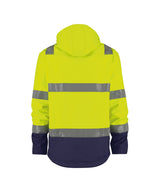 High-Visibility softshelljas Malaga - Fluogeel/Marineblauw
