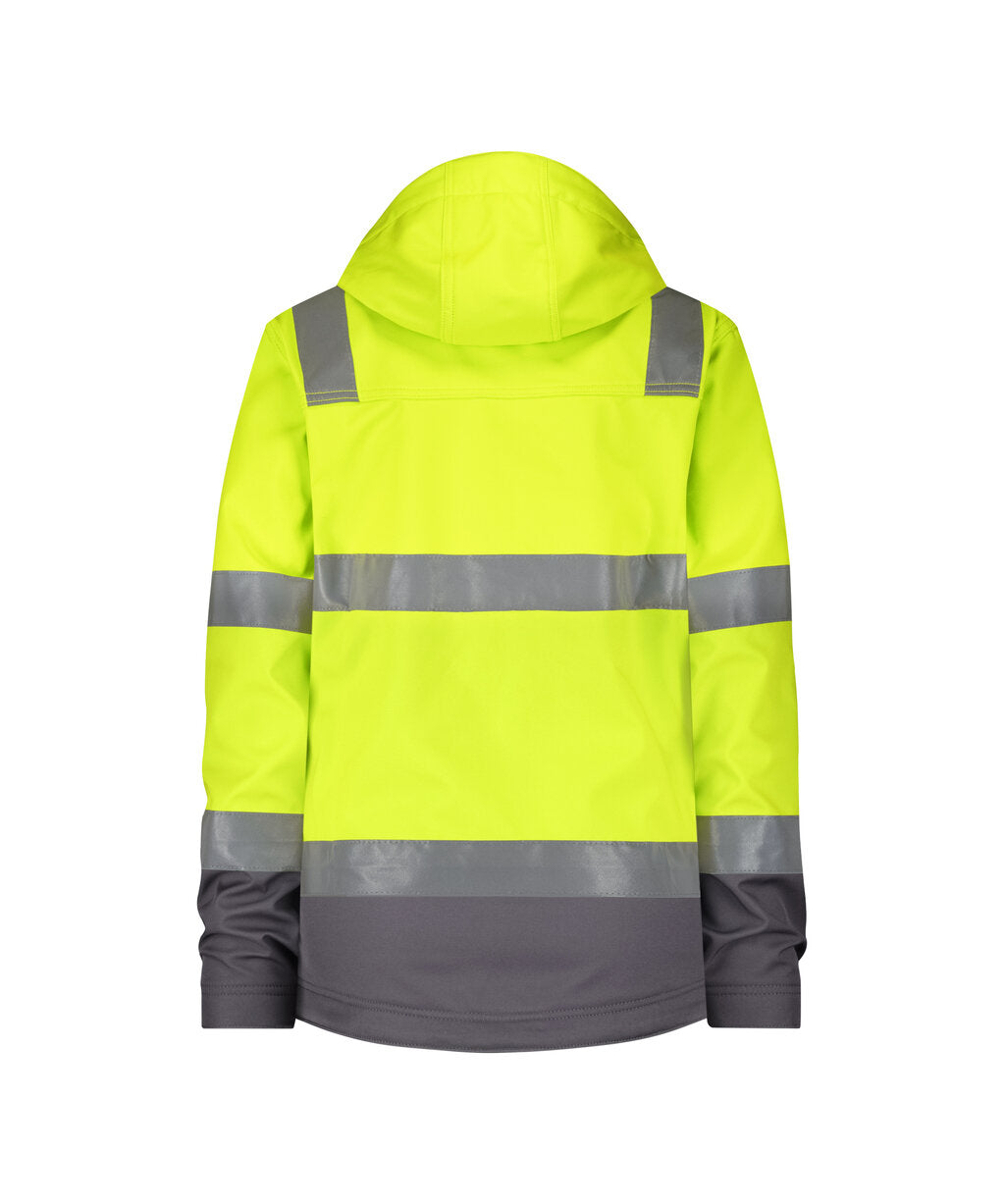 High-Visibility softshelljas Malaga Dames - Fluogeel/Cementgrijs