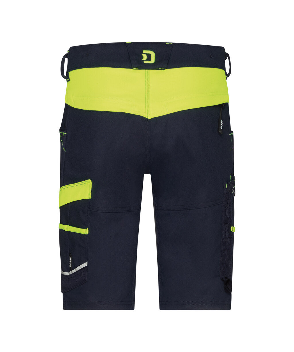 Werkshort Manilla Dames - Nachtblauw/Fluogeel