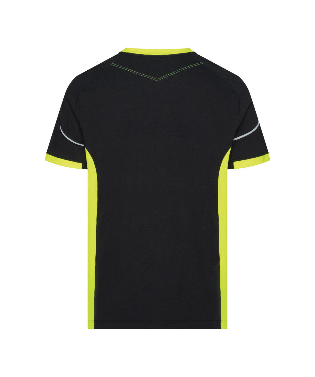 T-shirt Tampico - Zwart/Fluogeel