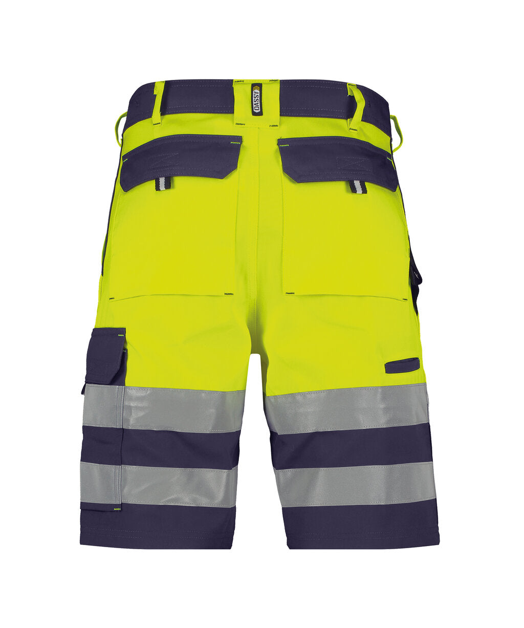High-Visibility Short Venna - Marineblauw/Fluogeel