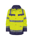 High-Visibility Parka Atlantis - Fluogeel/Marineblauw