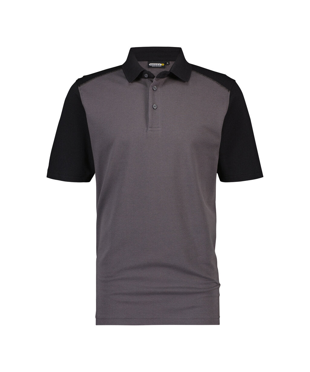 Poloshirt Cesar - Cementgrijs/Zwart