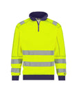 High-Visibility sweater Denver - Fluogeel/Marineblauw