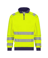 High-Visibility sweater Denver - Fluogeel/Marineblauw