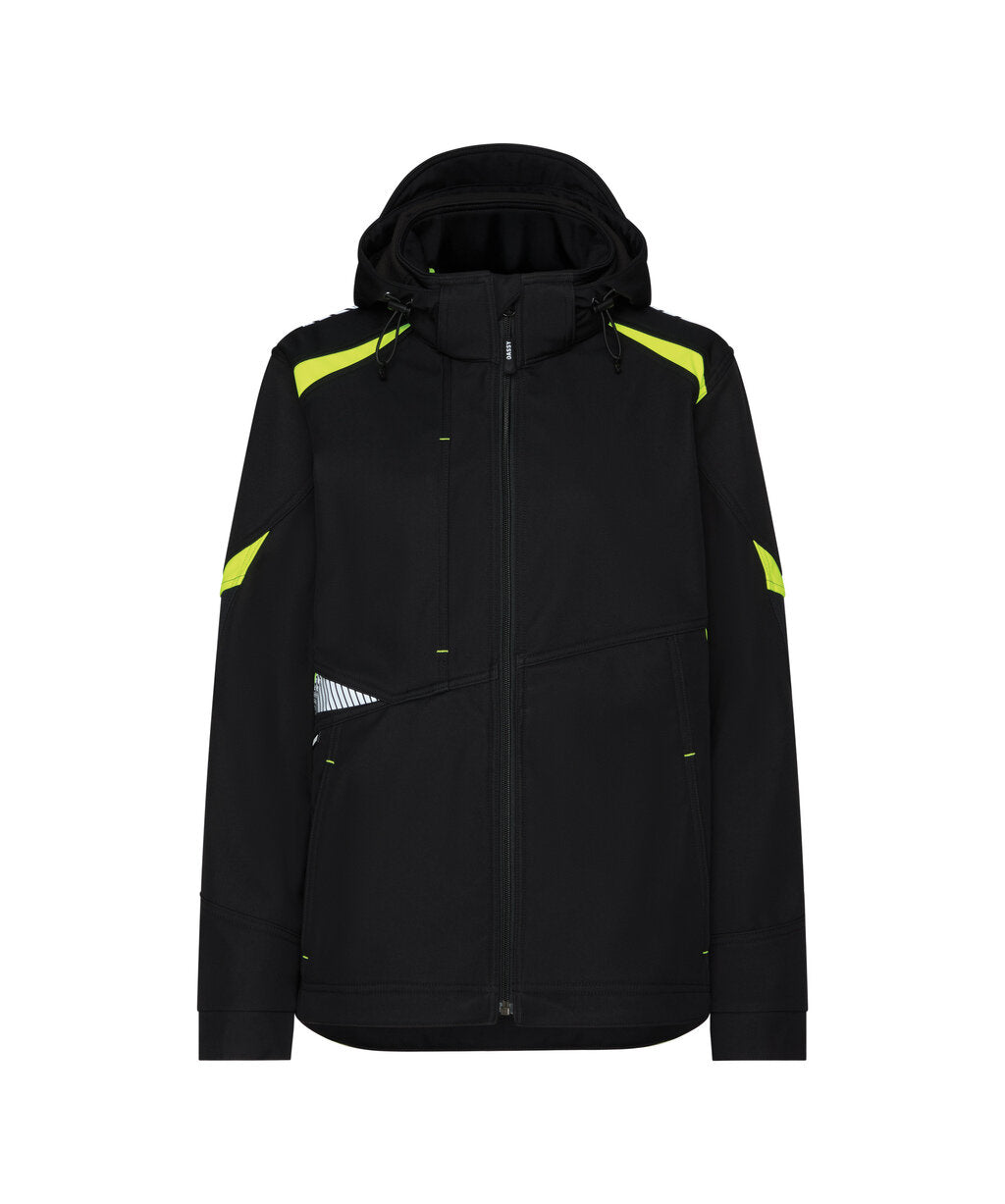 Softshelljas Kalama Dames - Zwart/Fluogeel