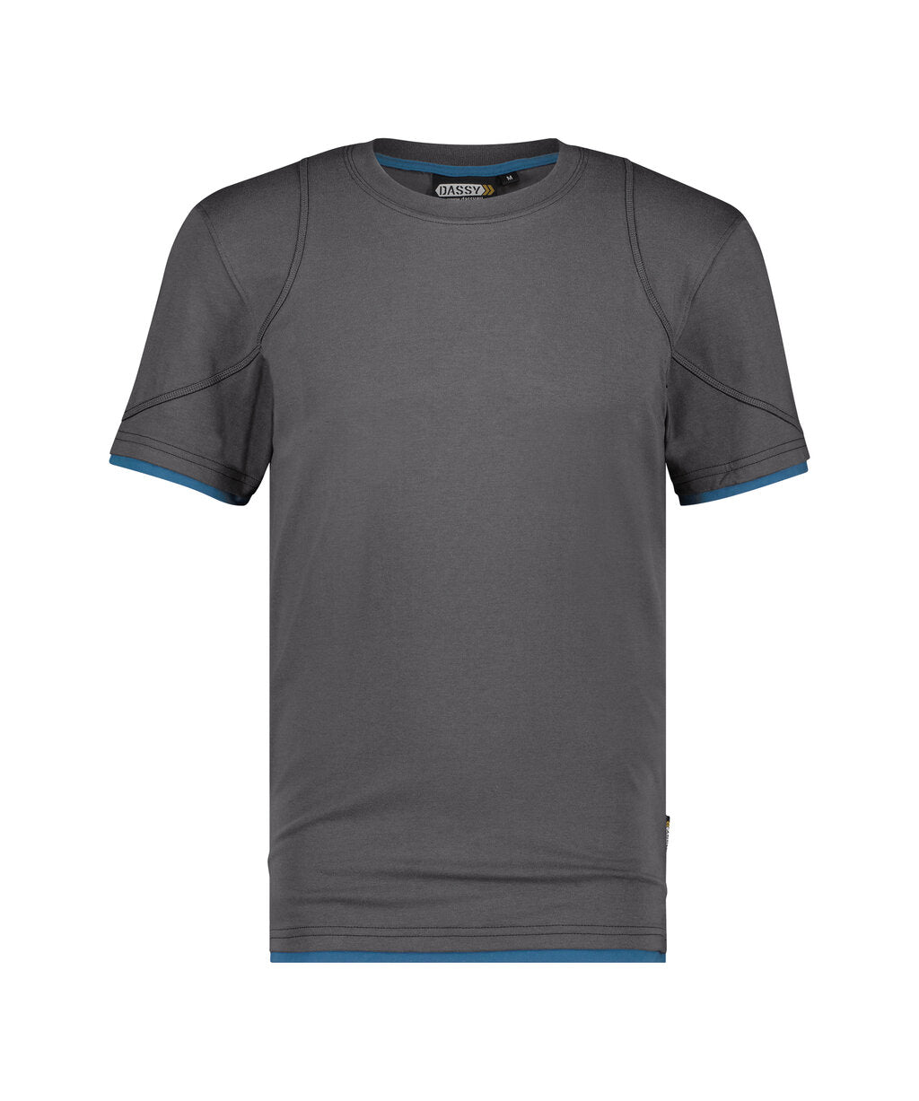 T-shirt Kinetic - Antracietgrijs/Azuurblauw