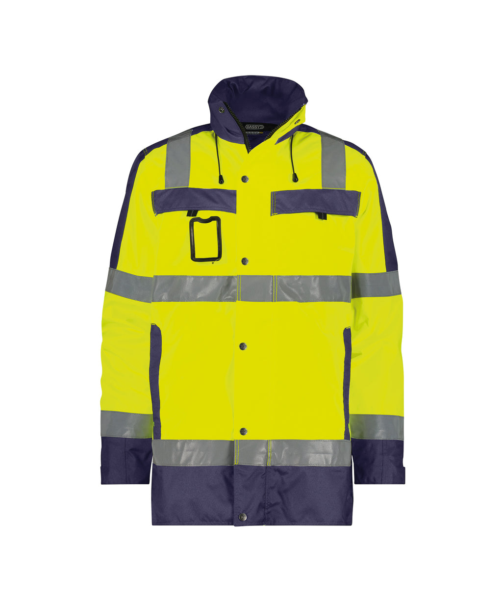 High-Visibility Parka Limasol - Fluogeel/Marineblauw