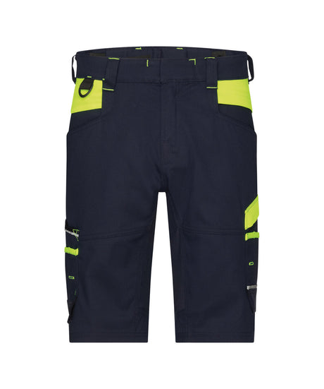 Werkshort Manilla Dames - Nachtblauw/Fluogeel