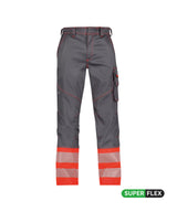 High-Visibility werkbroek Princeton - Cementgrijs/Fluorood