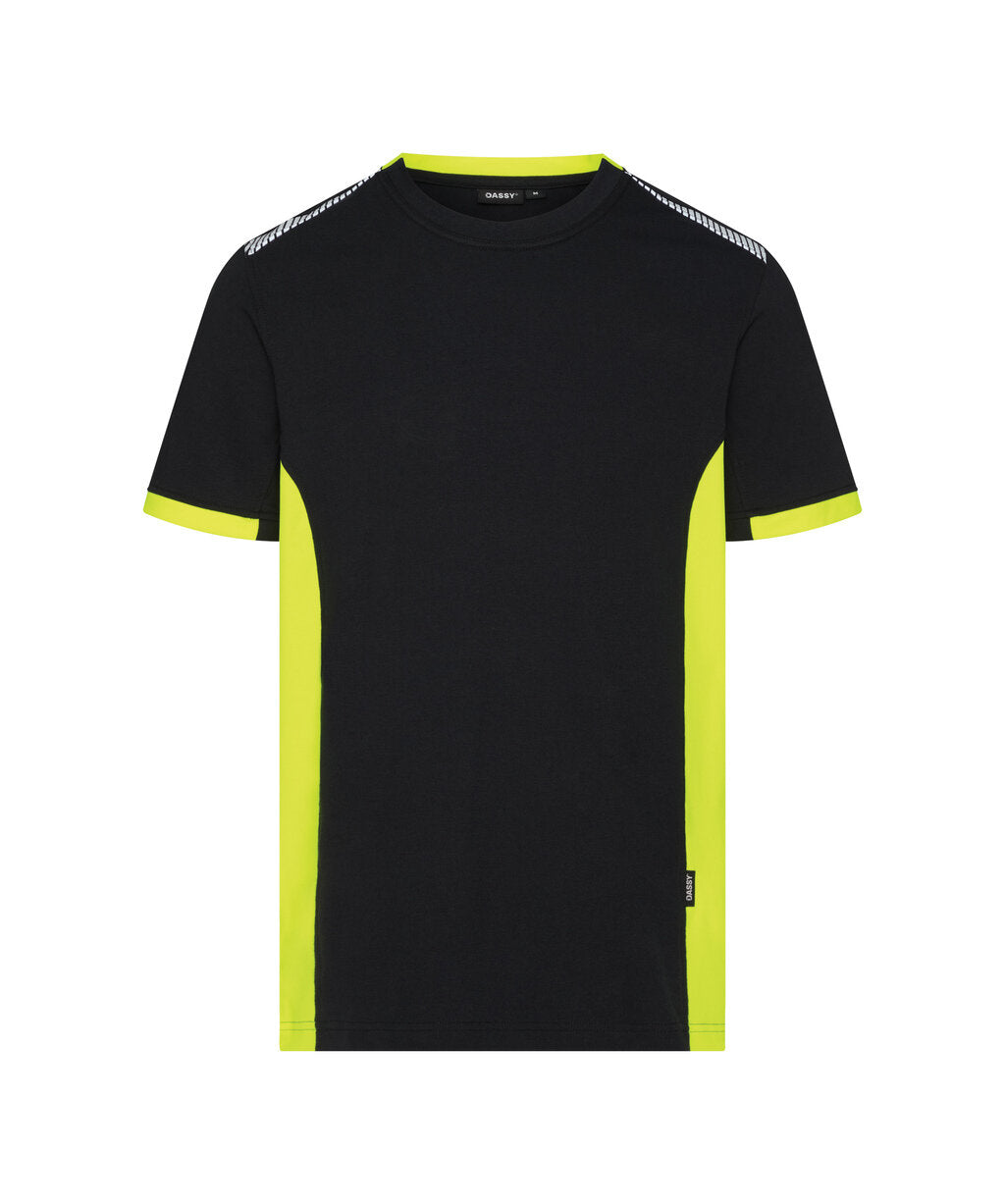 T-shirt Tampico - Zwart/Fluogeel