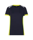 T-shirt Tampico Dames - Nachtblauw/Fluogeel