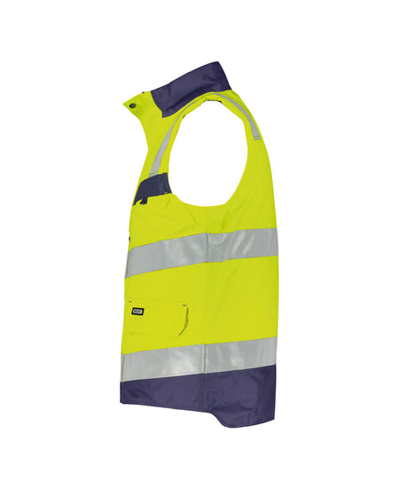 High-Visibility Bodywarmer Bilbao - Fluogeel/Marineblauw