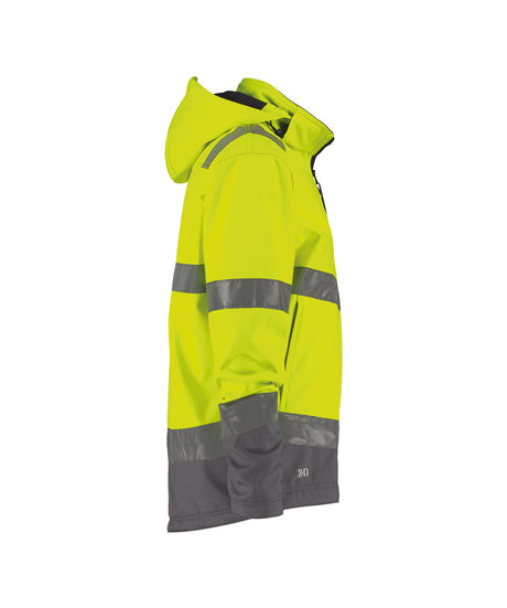 High-Visibility softshelljas Malaga - Fluogeel/Cementgrijs