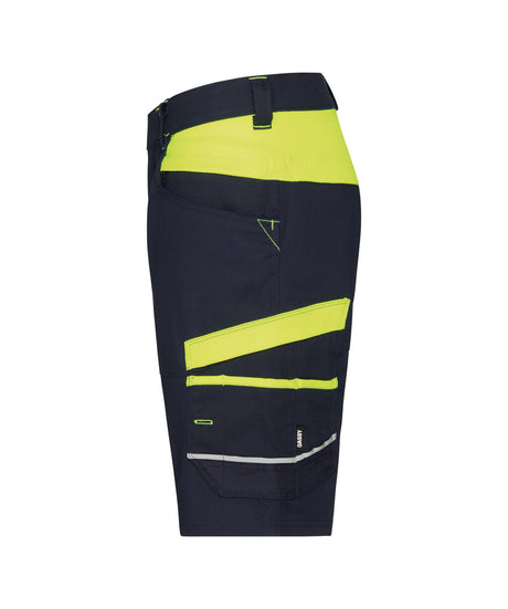 Werkshort Manilla Dames - Nachtblauw/Fluogeel