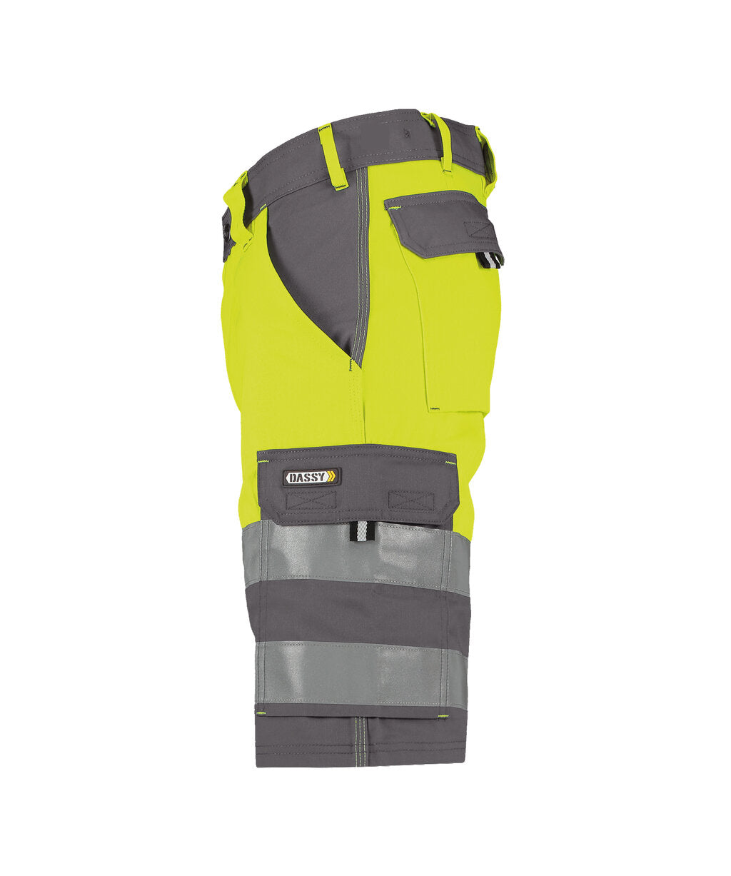 High-Visibility Short Venna - Cementgrijs/Fluogeel