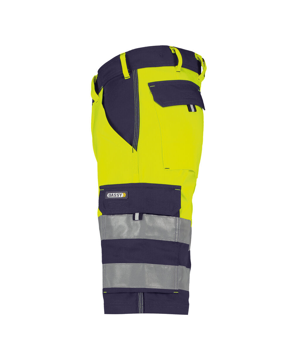 High-Visibility Short Venna - Marineblauw/Fluogeel